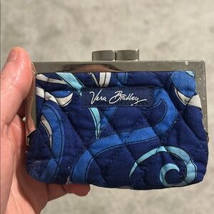 Vera Bradley Navy and Teal Quilted Coin Purse